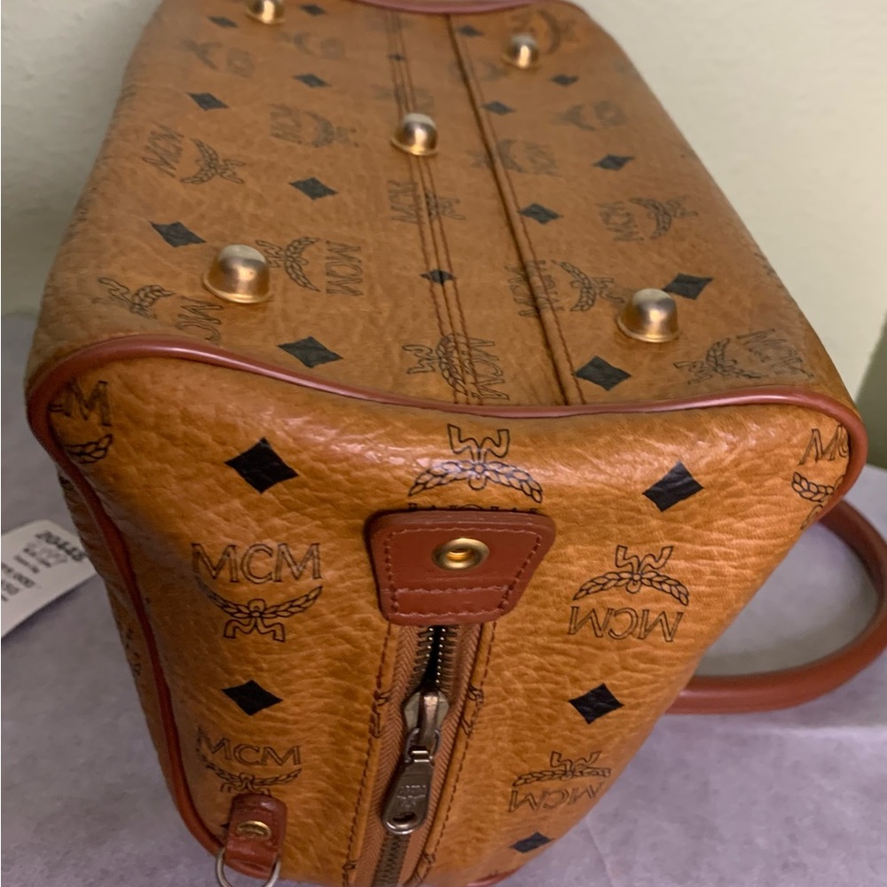 MCM Tan Satchel with Gold Accents - Picture 3 of 9